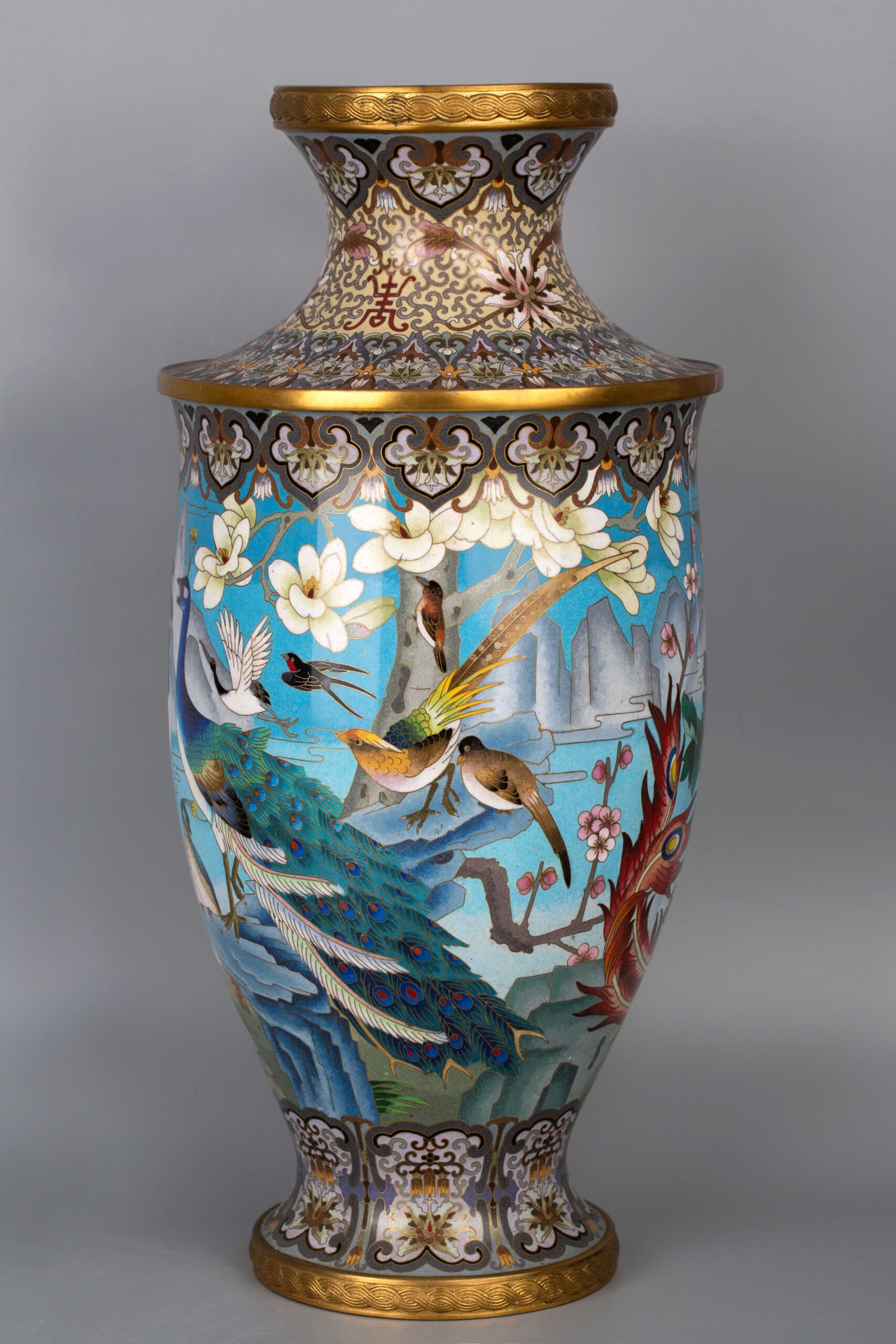 Cloisonné Enamel Flower and Bird Vase景泰蓝花鸟赏瓶– Time Art 