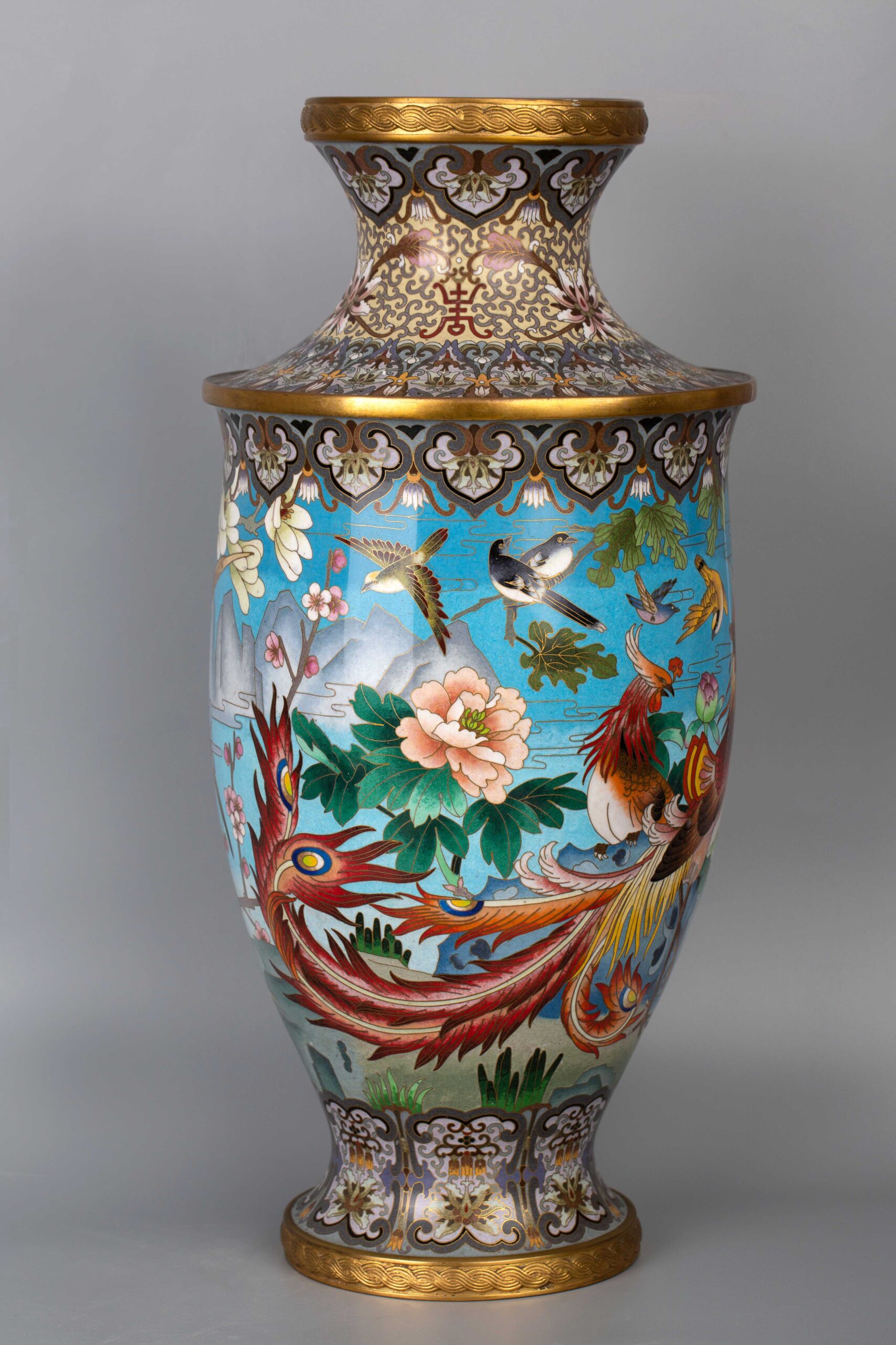 Cloisonné Enamel Flower and Bird Vase景泰蓝花鸟赏瓶– Time Art 