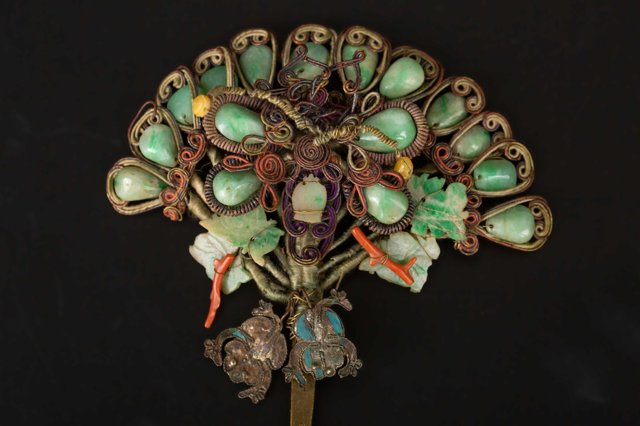 Jade coral hairpin 18th century翡翠珊瑚钗十八世纪– Time Art