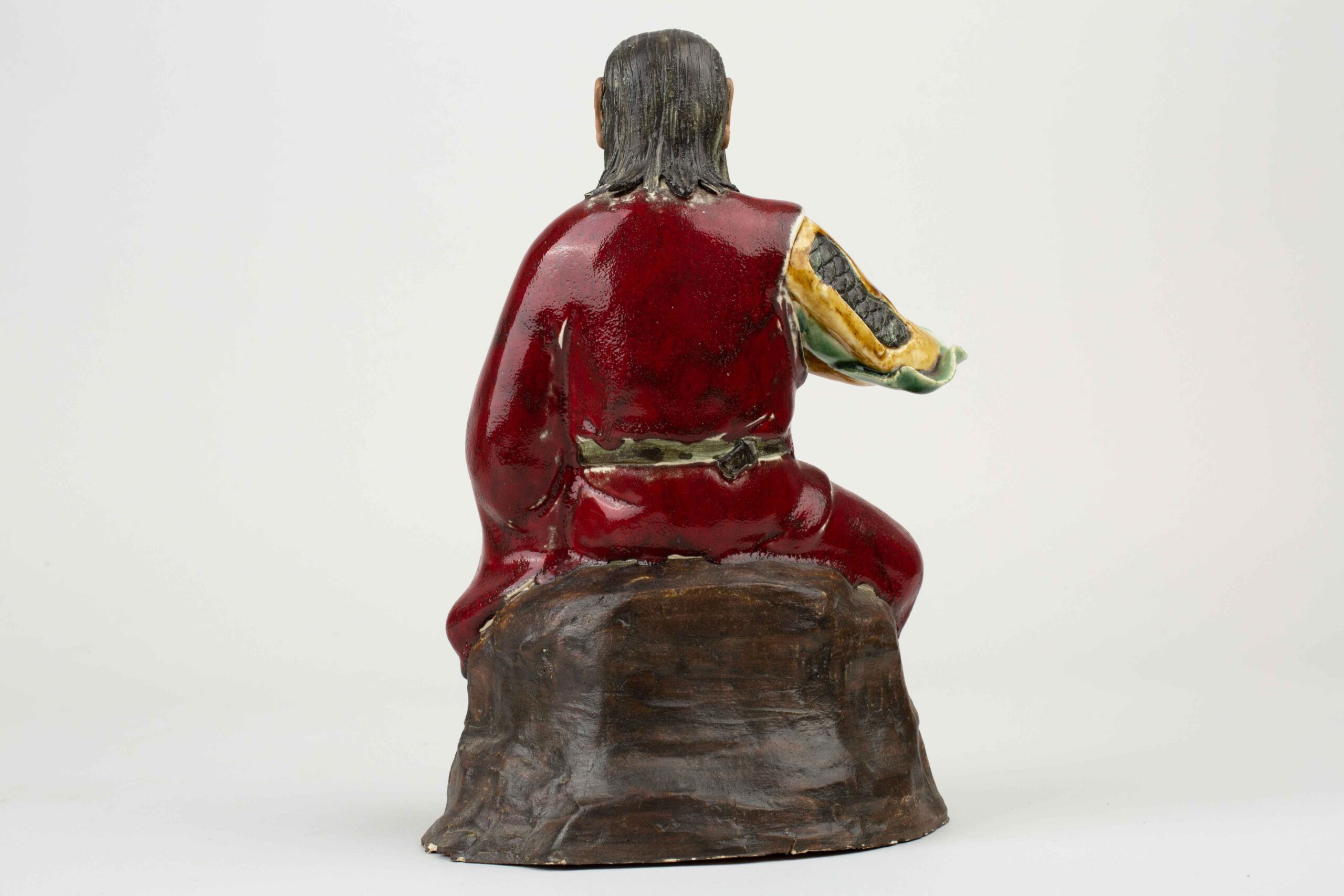 Wan kiln red-glazed Zhenwu Shenjun statue, 19th century湾窑红釉 