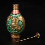 Set of 925 silver ring, copper snuff bottle, celadon jade Buddha Statue925银戒指，铜制鼻烟壶 二十世纪，青玉佛像 十九世纪， - Image 16