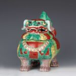 Famille Rose Ceramic Lidded Foo Dog Boxes粉彩福狗盖盒