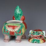 Famille Rose Ceramic Lidded Foo Dog Boxes粉彩福狗盖盒 - Image 2