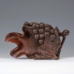Carved Wood Grape Plate红木雕葡萄食品盘