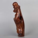 Huanghuali woodcarved Bodhidharma ornament黄花梨木雕达摩摆件 - Image 3