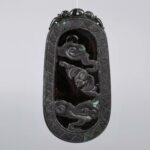 Carved dragon black jade pendant高浮雕龙纹和田墨玉吊坠 - Image 2