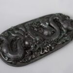 Carved dragon black jade pendant高浮雕龙纹和田墨玉吊坠 - Image 3