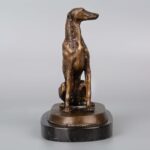 Bronze Sculpture of Sitting Greyhound青铜格雷伊猎犬雕塑 - Image 3