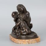 Bronze Sculpture of Dog and Children 19th Century铜猎狗和儿童雕塑 - Image 3