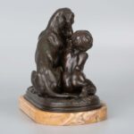 Bronze Sculpture of Dog and Children 19th Century铜猎狗和儿童雕塑 - Image 5