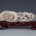 High-grade bone carving hollow ornament高级骨制镂空雕三甲及第饰品 - Image 2