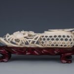 High-grade bone carving hollow ornament高级骨制镂空雕三甲及第饰品 - Image 3