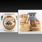 Porcelain camel stool, Phoenix and tortoise auspicious porcelain stool陶瓷骆驼座椅，凤龟吉祥瓷墩
