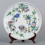 Doucai pomegranate plate with Daming Wanli Year Made mark大明万历年制 斗彩石榴盘