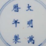 Doucai pomegranate plate with Daming Wanli Year Made mark大明万历年制 斗彩石榴盘 - Image 4