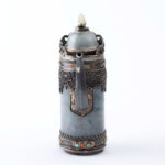 Jadeite and silver inlaid Domu pot (with certificate), mid Qing dynasty清中期 龙柄 翡翠与银镶嵌多穆壶（带证书） - Image 3