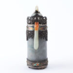 Jadeite and silver inlaid Domu pot (with certificate), mid Qing dynasty清中期 龙柄 翡翠与银镶嵌多穆壶（带证书） - Image 5