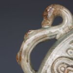 Celadon-glazed rooster head pot青釉窑变鸡首壶 - Image 7