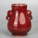 Red glaze Elephant-ear vase, middle and late Qing dynasty红釉象耳尊 清中晚期