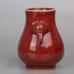 Red glaze Elephant-ear vase, middle and late Qing dynasty红釉象耳尊 清中晚期 - Image 3