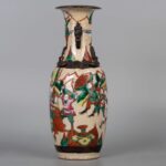 Pair of famille rose knife horse figure vases, 19th century粉彩铁泥花刀马人赏瓶一对 晚清 - Image 11