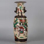 Pair of famille rose knife horse figure vases, 19th century粉彩铁泥花刀马人赏瓶一对 晚清 - Image 15
