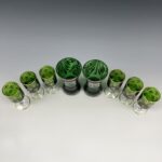 French Green Uranium Goblets, Vase 19th Century, Japanese法国手绘描金绿铀杯 19世纪 - Image 2