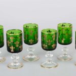 French Green Uranium Goblets, Vase 19th Century, Japanese法国手绘描金绿铀杯 19世纪 - Image 3