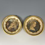 Botticelli Masterpiece Art Prints, Madonna and Child, F. Lippi Madonna, Set of two Wall Decor, G.B., A Pair of JAPANESE GILT FIGURE LACQUER PLATE, 18TH CENTURY，Hand-painted Cimabue Rare Collector's Plate, Hand-painted Lucrezia Crivelli Rare Collector's Plate波提切利艺术版画杰作，圣母和孩子，F.里皮圣母，两套墙壁装饰，G.B.佛罗伦萨意大利制造，中世纪, 日本彩绘人物漆盘一对 18世纪，手绘契马布埃珍稀收藏盘, 手绘Lucrezia Crivelli稀有收藏盘 - Image 4