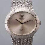 Rolex White Gold Cellini Bracelet Watch 1980s, Low Gold Strap, Mechanical Watch劳力士白金切利尼手镯手表1980年代 18k 金 低金带 机械表