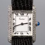 Cartier Mechanical Watch Made of Silver Back Diamond卡地亚银制机械表后镶钻