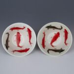 Famille Rose Fish Bowls with Daqing Guangxu Year made Mark粉彩鱼纹碗 大清光绪年制
