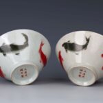 Famille Rose Fish Bowls with Daqing Guangxu Year made Mark粉彩鱼纹碗 大清光绪年制 - Image 2