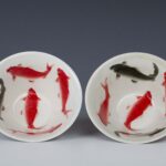 Famille Rose Fish Bowls with Daqing Guangxu Year made Mark粉彩鱼纹碗 大清光绪年制 - Image 5