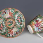 Famille Rose Vase, Figural Tea Cup and Saucer, 19th century粉彩赏瓶，人物茶盏 十九世纪 - Image 4