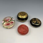 Lacquerware boxes, Bavaria decorative box and cover, cinnabar lacquer wooden box
漆器盒一组，巴伐利亚装饰盖小盒, 木胎剔红印泥盒 十九世纪