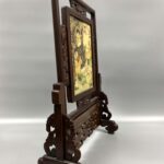 Portrait of a lady, lake scenery, double-sided table screen, 18th century仕女图 湖泊景物 双面桌屏 清中期 - Image 3