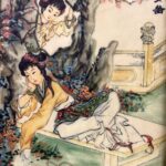 Portrait of a lady, lake scenery, double-sided table screen, 18th century仕女图 湖泊景物 双面桌屏 清中期 - Image 4
