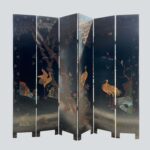 Antique Chinese Double-sided Lacquer Screen (six pieces), 19th to 20th Century宫廷春晓图 松鹤图 双面六扇漆器屏风 19-20世纪 - Image 2