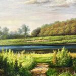 Oil painting landscape with frame 20th century油画风景 二十世纪 - Image 3