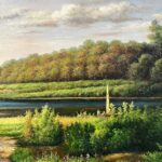Oil painting landscape with frame 20th century油画风景 二十世纪 - Image 4