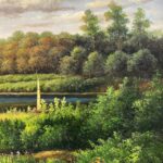 Oil painting landscape with frame 20th century油画风景 二十世纪 - Image 5