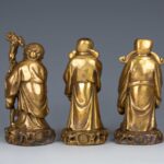 Bronze Fu Lu Shou and a pair of bronze lions铜，福，禄，寿，铜狮一对 - Image 3