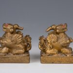 Bronze Fu Lu Shou and a pair of bronze lions铜，福，禄，寿，铜狮一对 - Image 7