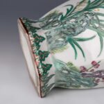 Famille rose hexagonal floral vase and and a red sandalwood base, with Daqing QIanlong Year Made mark粉彩花卉六棱瓶 紫檀底座 大清乾隆年制 - Image 9
