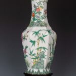 Famille rose hexagonal floral vase and and a red sandalwood base, with Daqing QIanlong Year Made mark粉彩花卉六棱瓶 紫檀底座 大清乾隆年制 - Image 17