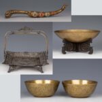 set of artifacts of silver and Bronze. Manf’d and Guaranteed R Toronto SP. company Silver plated fruit bowl铜，银，器物一组