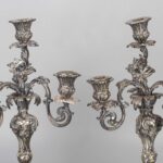 Pair of Antique Norblin & Co GALW Warszawa Metal Victorian Sabbath Candlestick Holder一对古董Norblin & Co GALW华沙金属维多利亚安息日烛台支架 - Image 2