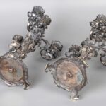 Pair of Antique Norblin & Co GALW Warszawa Metal Victorian Sabbath Candlestick Holder一对古董Norblin & Co GALW华沙金属维多利亚安息日烛台支架 - Image 4