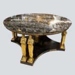 Fine Empire Revival Marble and Mahogany Center Table精致的帝国复兴两层大理石和红木中心桌子